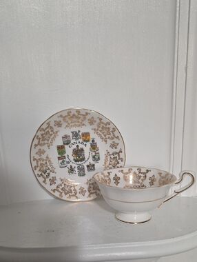 Vintage Paragon Canada Province Coat Of Arms Cup Saucer. England Bone China